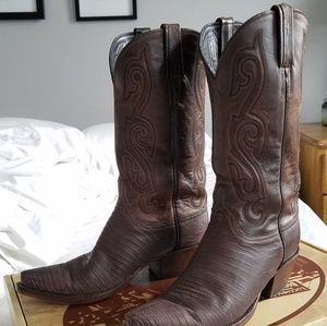 Gorgeous brown leather Lucchese cowboy boots EUC